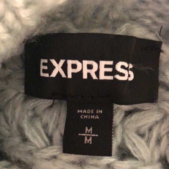 Express Slouchy Oversized Dolman Long Sleeves Open Knit Mint Green Sweater S/M - Picture 10 of 11